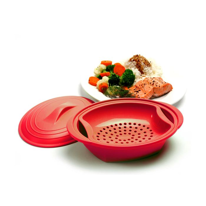 Silicone Microwave Steamer with Insert TwoFeathers Restorations & Design  llc.
